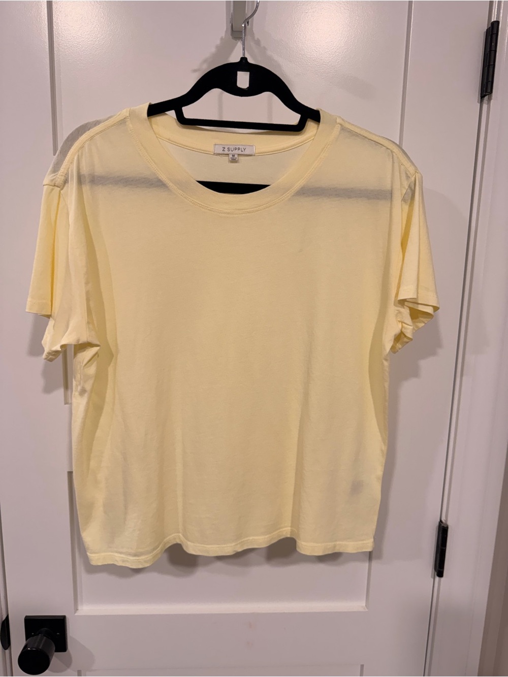 Z Supply Light Yellow Short Sleeve Crew Tee